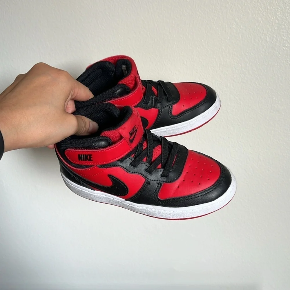 Nike Kids Court Borough Mid University Red & Black Shoes